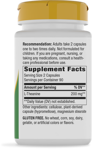 Nature's Way® | L-Theanine - right side of pack Sku:09550