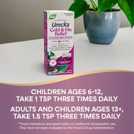 Umcka Cold & Flu Elderberry Syrup Supplement Facts