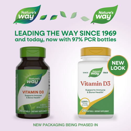 Nature's Way® | Vitamin D3 - package updates old to new Sku:15604