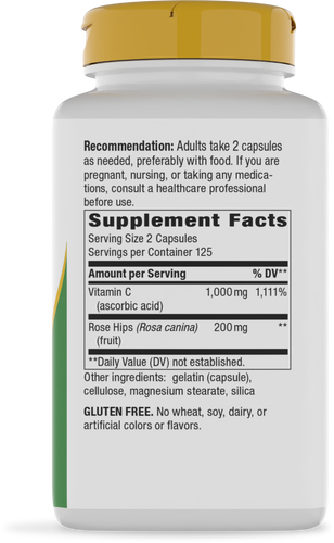 Nature's Way® | Vitamin C with Rose Hips - right side of pack Sku:40311