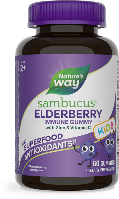 <{%PRIMARY_12285%}>Nature's Way® | Sambucus Kids Elderberry Immune Gummies, 60 gummies, Elderberry