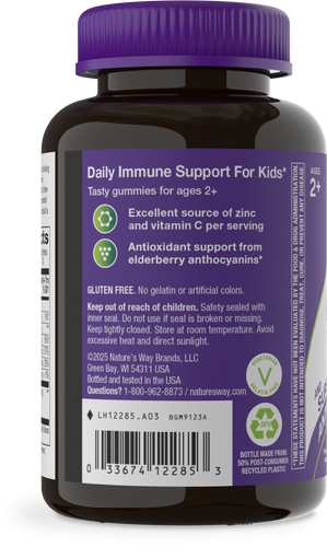 Nature's Way® | Sambucus Kids Elderberry Immune Gummies - left side of pack Sku:12285