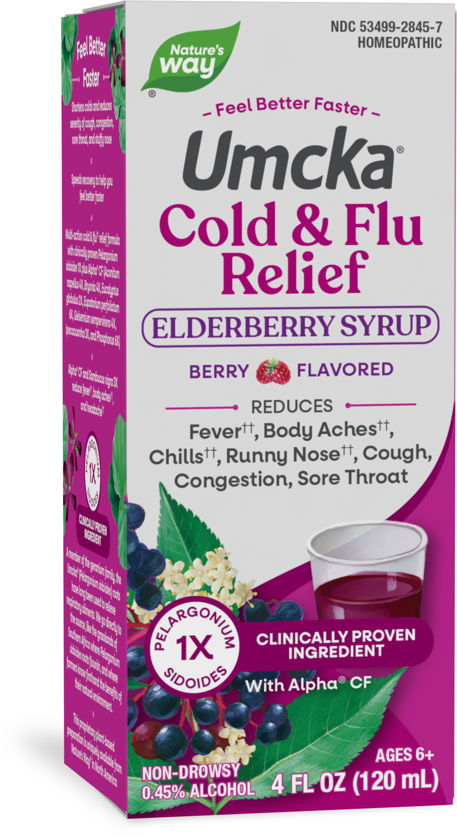 <{%PRIMARY_15845%}>Nature's Way® | Umcka Cold & Flu Elderberry Syrup, 4 fl oz (120 ml), Berry