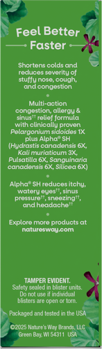 Nature's Way® | Umcka Allergy & Sinus Relief Chewables - right side of pack Sku:12194
