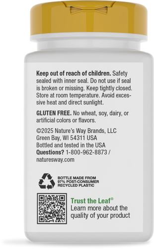 Nature's Way® | Vitamin C with Bioflavonoids - back of pack Sku:40330