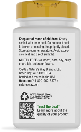 Nature's Way® | Calcium & Magnesium Mineral Complex - back of pack Sku:41310