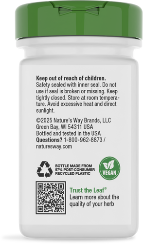 Nature's Way® | Ivy Extract From English Ivy - back of pack Sku:08239