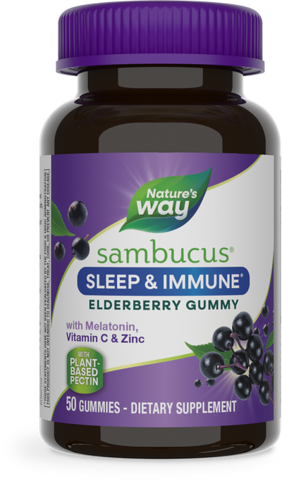 <{%PRIMARY_13496E%}>Nature's Way® | Sambucus Sleep + Immune Gummies*, 50 gummies