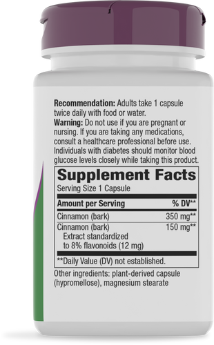 Nature's Way® | Cinnamon - right side of pack Sku:15082