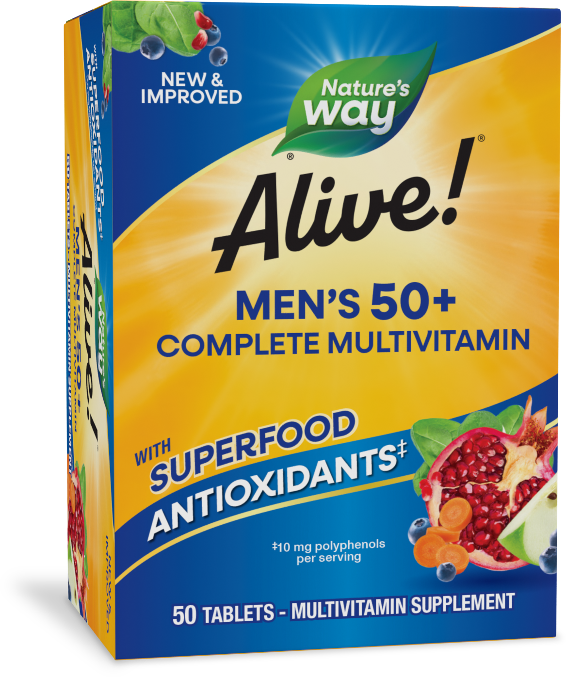 <{%PRIMARY_13661%}>Nature's Way® | Alive! Men's 50+ Complete Multivitamin, 50 tablets