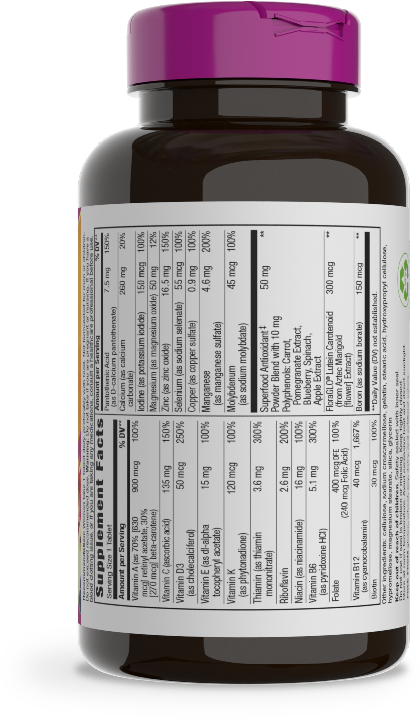 <{%MAIN17_14210%}>Nature's Way® | Alive! Women's 50+ Complete Multivitamin - right side of pack