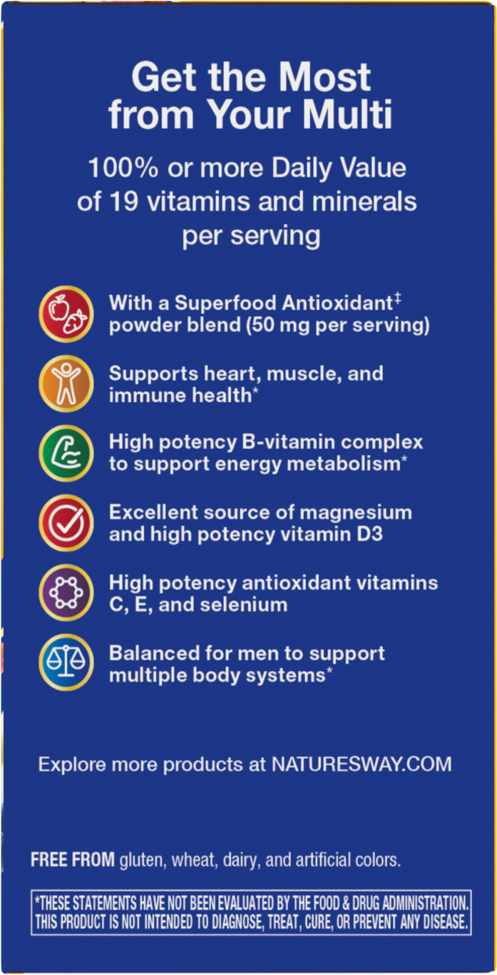 <{%MAIN10_13660%}>Nature's Way® | Alive! Men's Complete Multivitamin - right side of pack