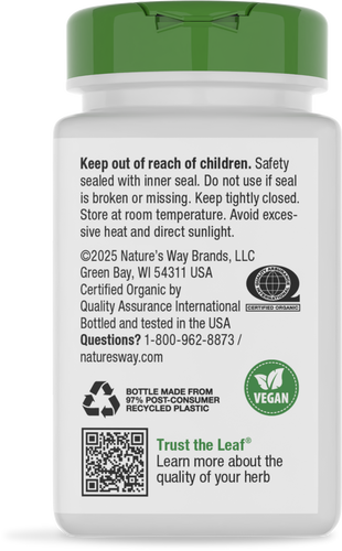 Nature's Way® | Alfalfa - back of pack Sku:10100
