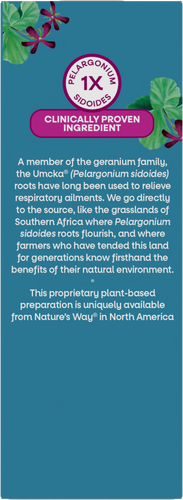 Nature's Way® | Umcka ColdCare Syrup - back of pack Sku:15792