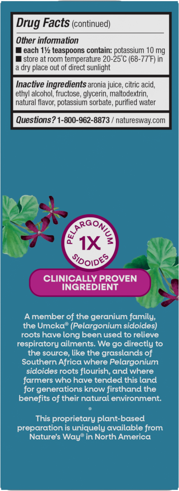 <{%MAIN11_15793%}>Nature's Way® | Umcka Cold Relief Syrup - back of pack