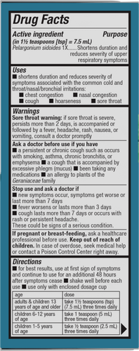 Nature's Way® | Umcka Cold Relief Syrup - right side of pack Sku:15273