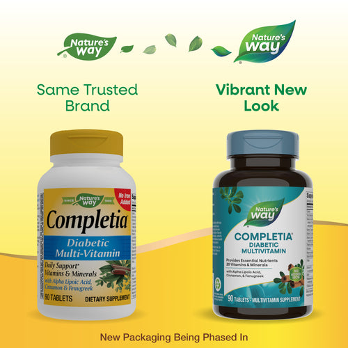 Nature's Way® | Completia Diabetic - package updates old to new Sku:14924