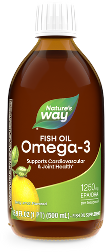 Nature's Way® | Fish Oil Omega-3, 16.9 fl oz (500 ml), Zesty Lemon Sku:10970