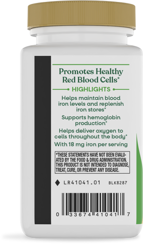 Nature's Way® | Iron - left side of pack Sku:41041