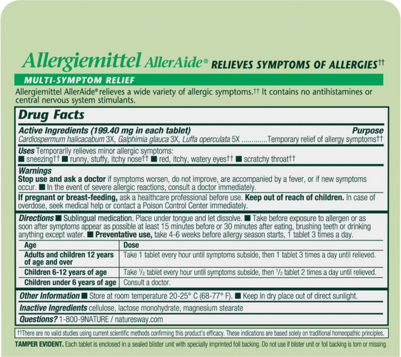 Nature's Way® | Allergiemittel AllerAide - back of pack Sku:21812590