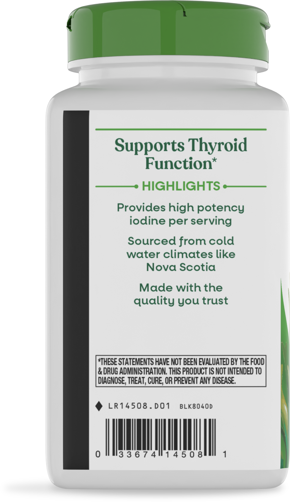 <{%MAIN3_14508%}>Nature's Way® | Kelp - left side of pack