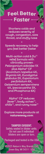 Nature's Way® | Umcka Cold&Flu Relief Chewables - right side of pack Sku:15159