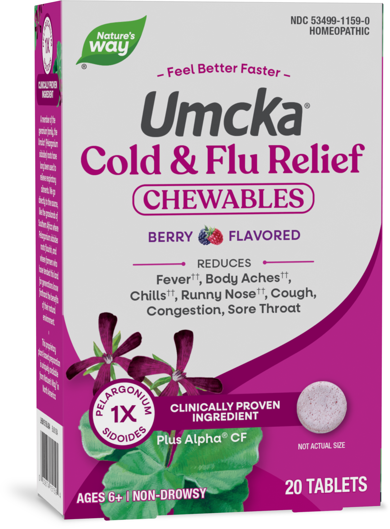<{%PRIMARY_15159%}>Nature's Way® | Umcka Cold&Flu Relief Chewables, 20 chewables, Berry