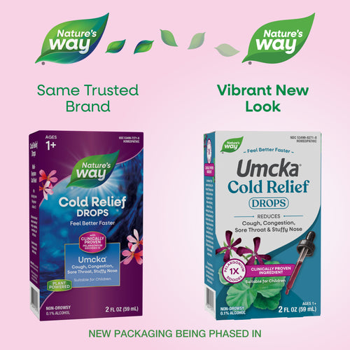 Nature's Way® | Umcka Cold Relief Drops - package updates old to new Sku:15791