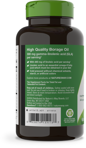 Nature's Way® | Borage Oil - left side of pack Sku:15413