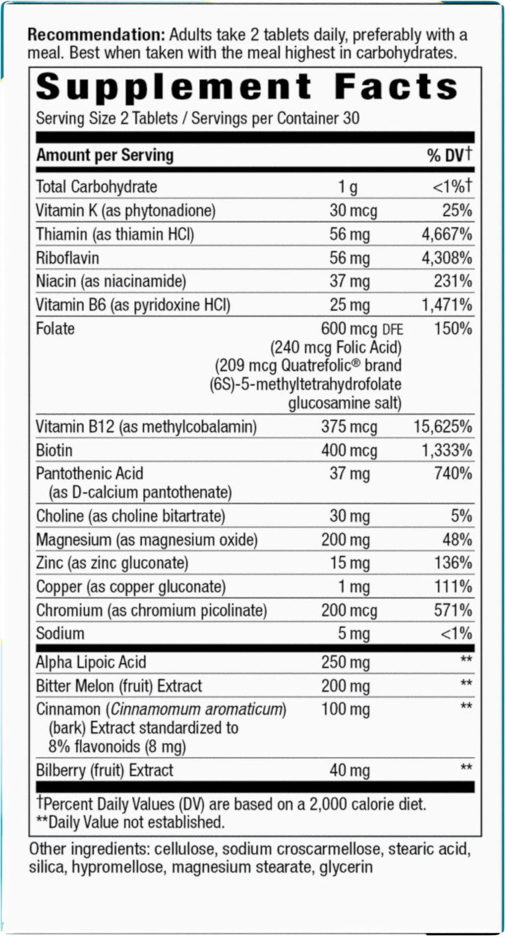 <{%MAIN2_04906%}>Nature's Way® | Blood Sugar Manager Tablets - right side of pack