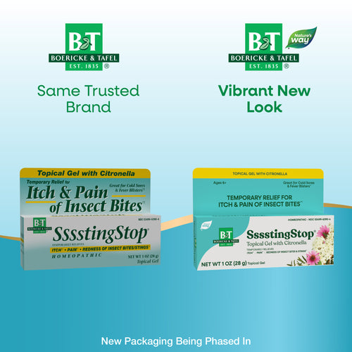 Nature's Way® | Boericke & Tafel Ssssting Stop Gel - package updates old to new Sku:21825390