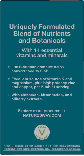 Nature's Way® | Blood Sugar Manager Tablets - left side of pack Sku:04906