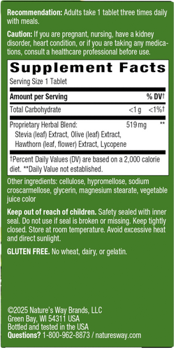 Nature's Way® | BP Manager - right side of pack Sku:02869