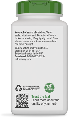 Nature's Way® | Echinacea - back of pack Sku:12408