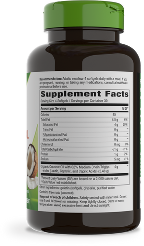 Nature's Way® | Coconut Oil - right side of pack Sku:10009