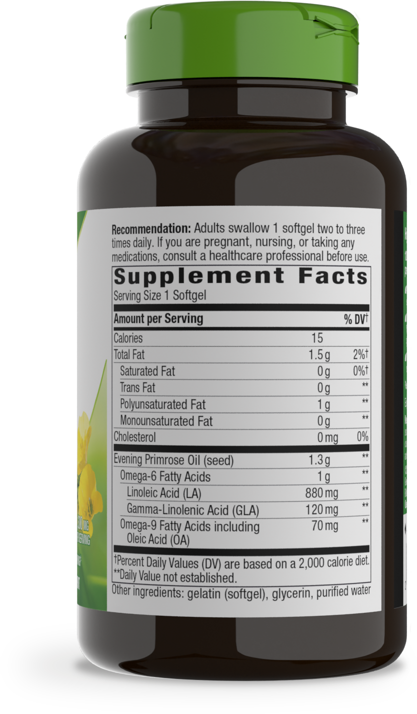 <{%MAIN2_15418%}>Nature's Way® | Evening Primrose Cold-Pressed Oil - right side of pack