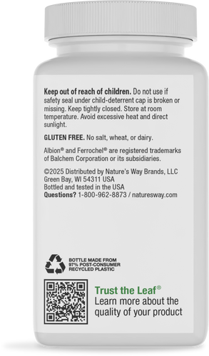 Nature's Way® | Energizing Iron - back of pack Sku:05219