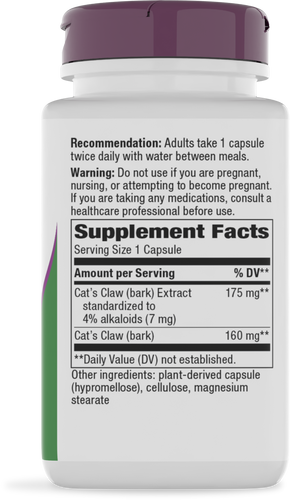 Nature's Way® | Cat's Claw Standardized Extract - right side of pack Sku:60700