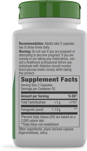 Nature's Way® | Fenugreek Seed - right side of pack Sku:12800