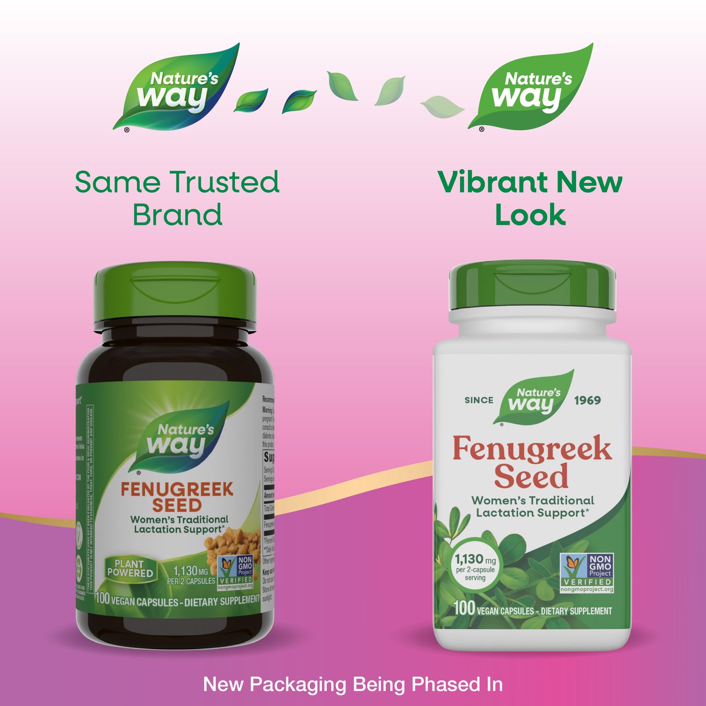 <{%MAIN1_12800%}>Nature's Way® | Fenugreek Seed - package updates old to new