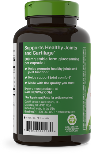 Nature's Way® | GS-500 Glucosamine Sulfate - left side of pack Sku:01787