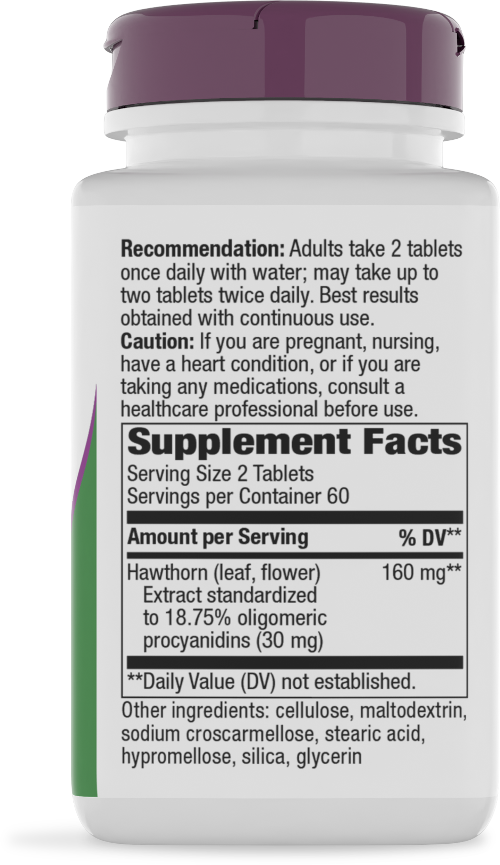 <{%MAIN2_6690%}>Nature's Way® | HeartCare Hawthorn Standardized Extract - right side of pack