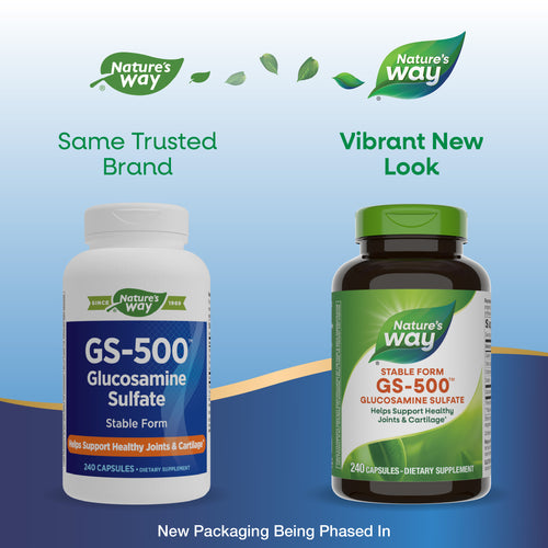Nature's Way® | GS-500 Glucosamine Sulfate - package updates old to new Sku:01787
