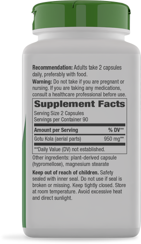 Nature's Way® | Gotu Kola Herb - right side of pack Sku:14008