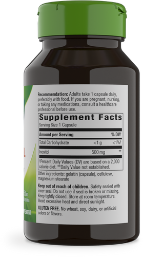 Nature's Way® | Inositol - right side of pack Sku:40461
