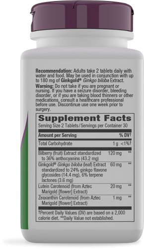 Nature's Way® | Ginkgold Eyes - right side of pack Sku:15252