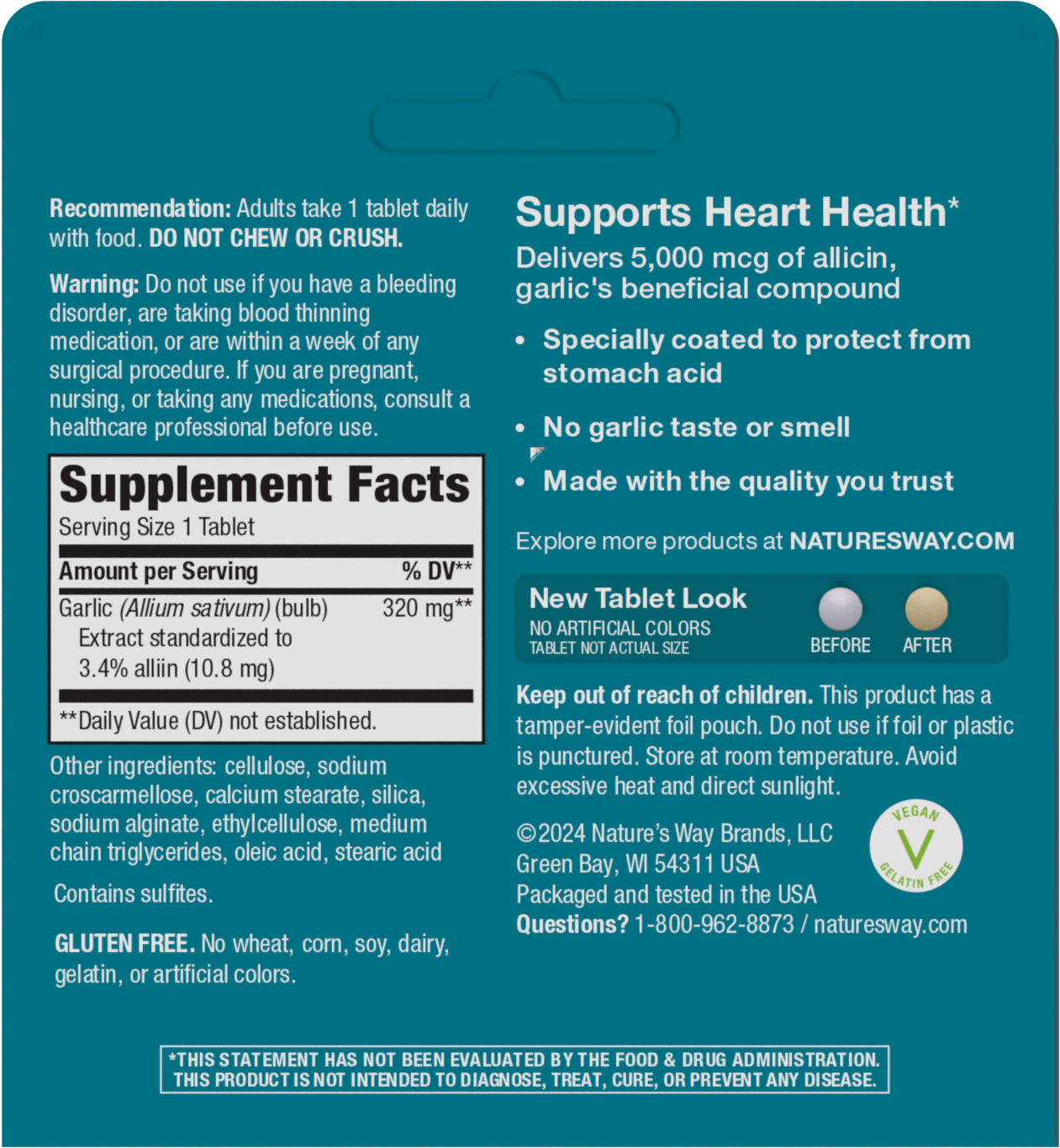 <{%MAIN8_08503%}>Nature's Way® | Garlinase 5000 - back of pack