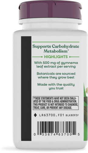 Nature's Way® | Gymnema - left side of pack Sku:63700