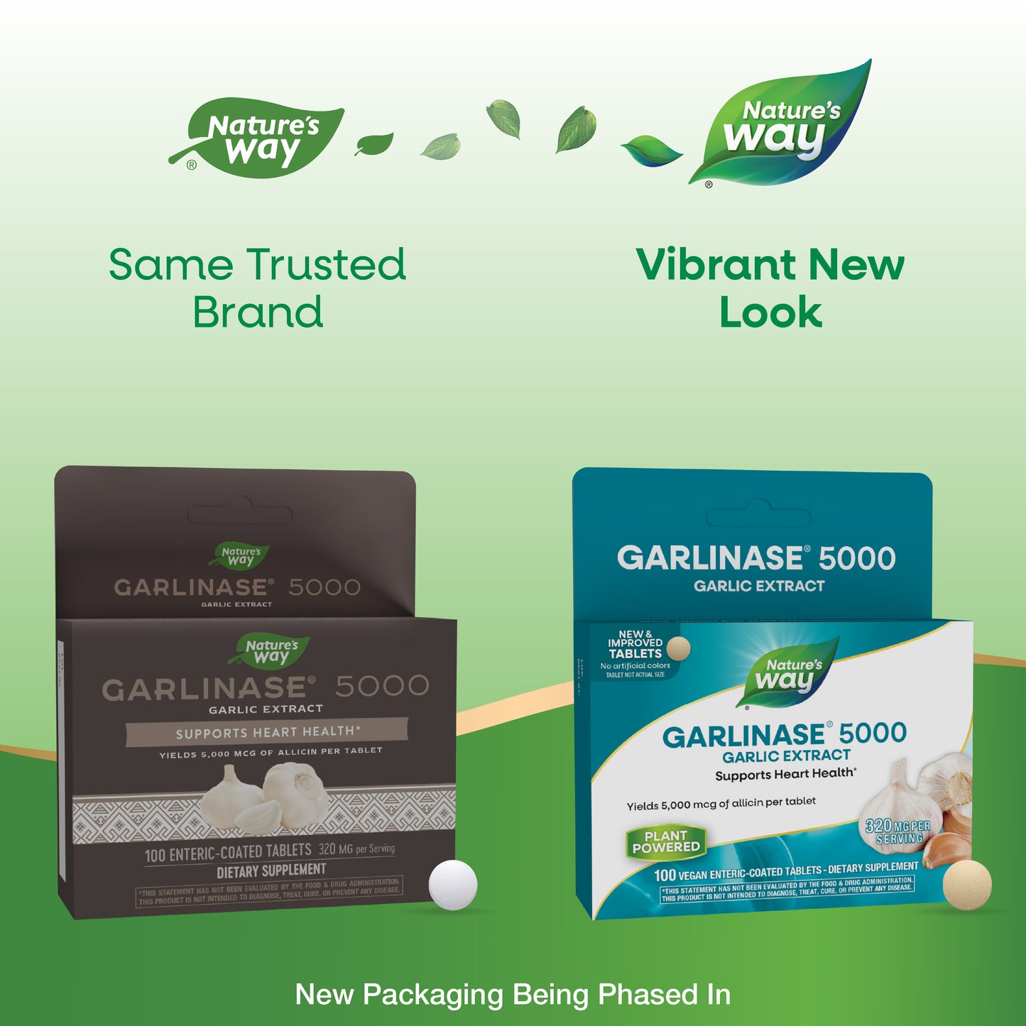 <{%MAIN1_08501%}>Nature's Way® | Garlinase 5000 - package updates old to new