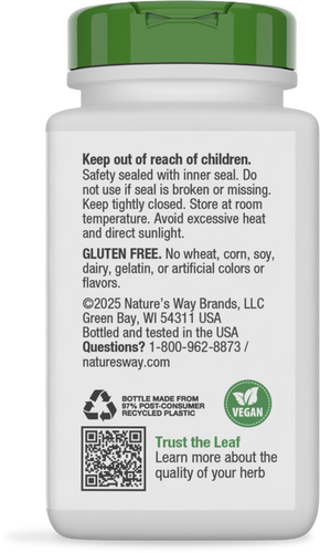 Nature's Way® | Hawthorn Berries - back of pack Sku:14100